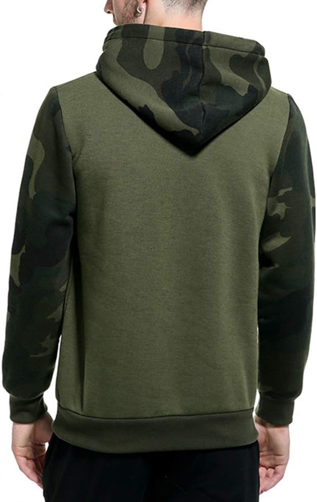 MANLUODANNI Men's Pullover Fleece Sweatshirt Camouflage Hoodies