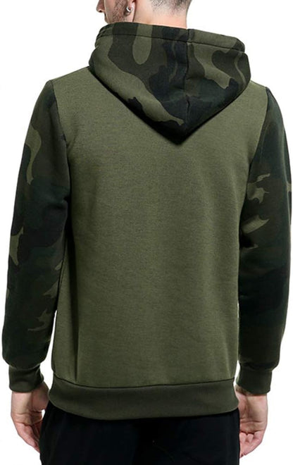 MANLUODANNI Men's Pullover Fleece Sweatshirt Camouflage Hoodies