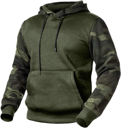 MANLUODANNI Men's Pullover Fleece Sweatshirt Camouflage Hoodies