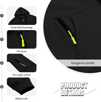 LBL Men's Hoodies Casual Pullover Hooded Sweatshirt Long Sleeve Quarter Zip Hoody Tops With Kangaroo Pocket