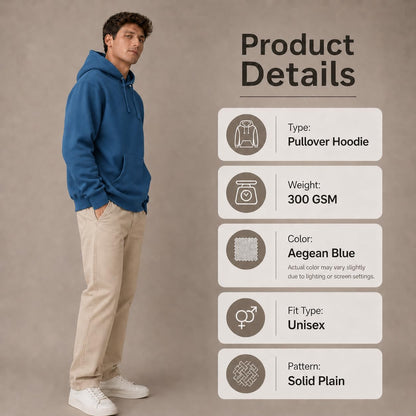 Plain Pullover Hoodie Casual Hooded Top Adult Unisex Mens Womens Hooded Sweatshirts