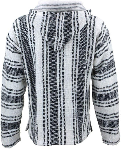 Siesta Mexican Baja Jerga Natural and Black Hooded Hippie top