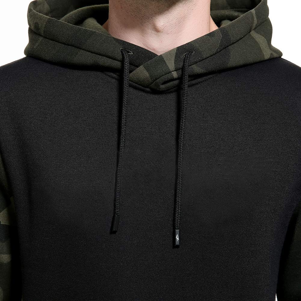 MANLUODANNI Men's Pullover Fleece Sweatshirt Camouflage Hoodies