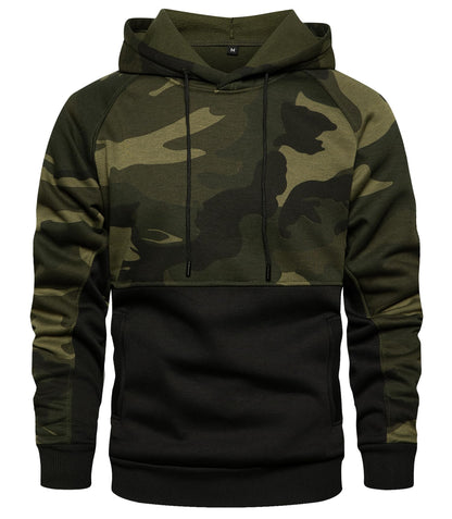 MANLUODANNI Men's Pullover Fleece Sweatshirt Camouflage Hoodies