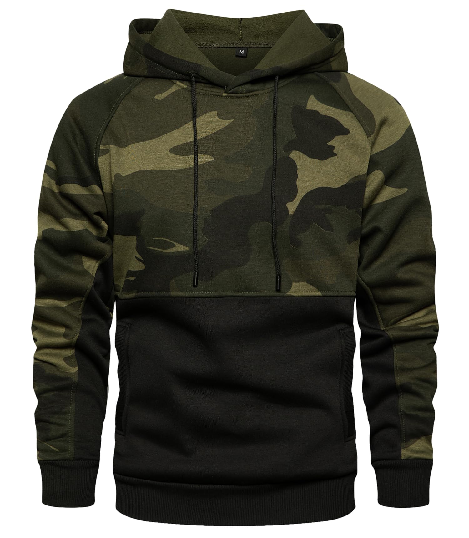 MANLUODANNI Men's Pullover Fleece Sweatshirt Camouflage Hoodies