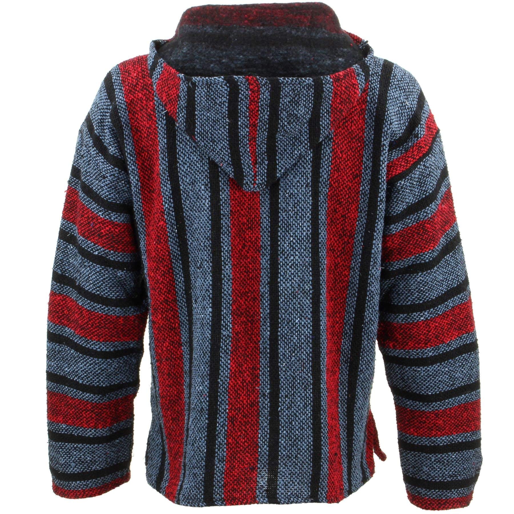 Siesta Mexican Baja Jerga Natural and Black Hooded Hippie top