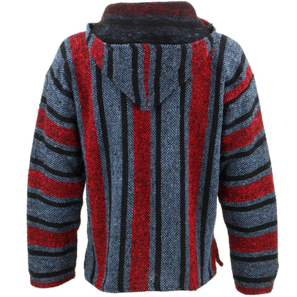 Siesta Mexican Baja Jerga Natural and Black Hooded Hippie top