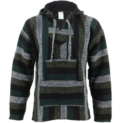 Siesta Mexican Baja Jerga Natural and Black Hooded Hippie top