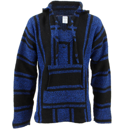Siesta Mexican Baja Jerga Natural and Black Hooded Hippie top
