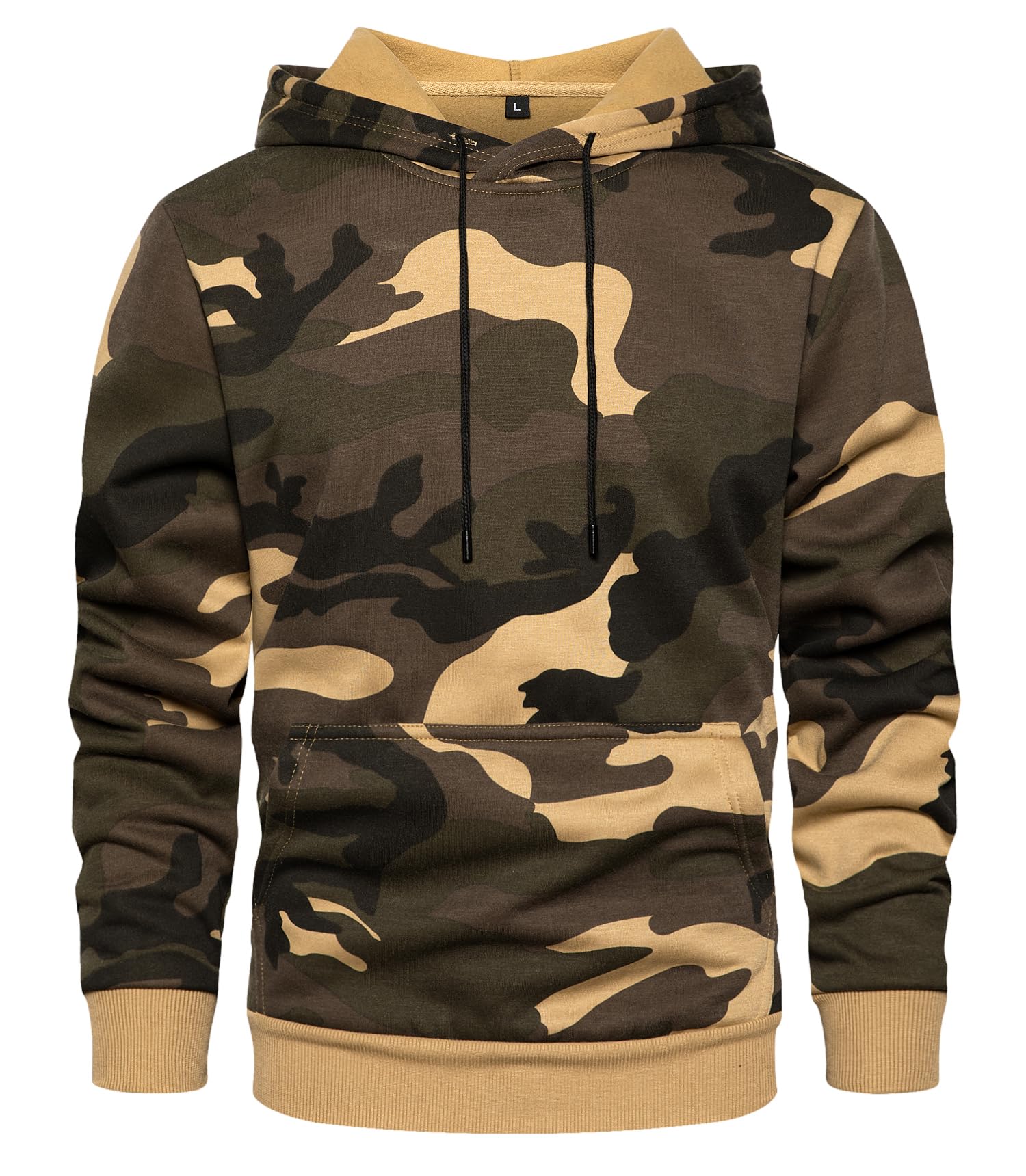MANLUODANNI Men's Pullover Fleece Sweatshirt Camouflage Hoodies