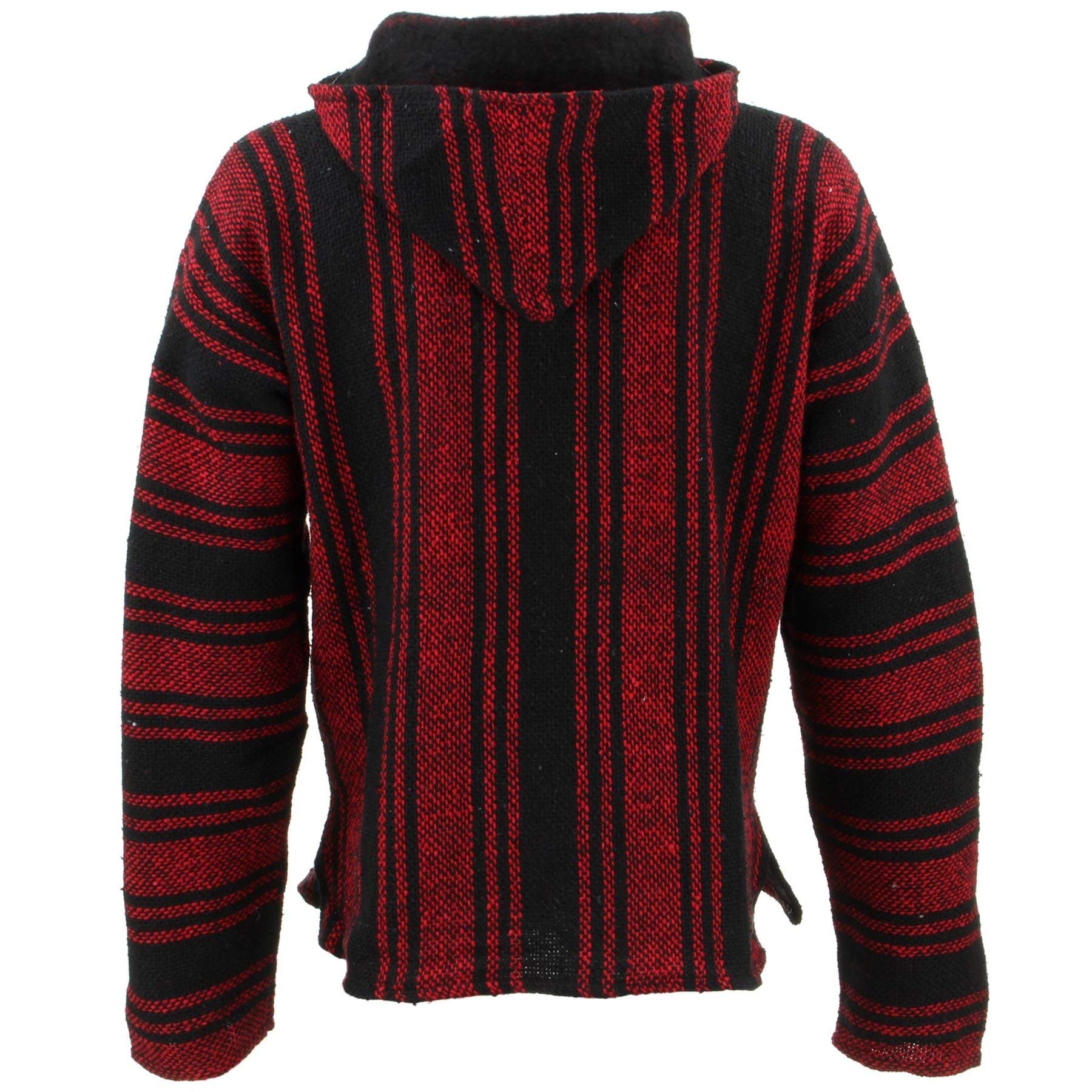 Siesta Mexican Baja Jerga Natural and Black Hooded Hippie top