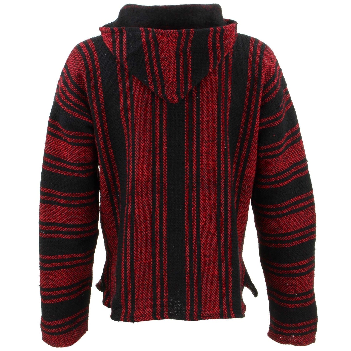 Siesta Mexican Baja Jerga Natural and Black Hooded Hippie top