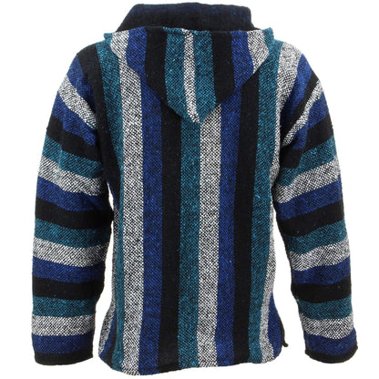 Siesta Mexican Baja Jerga Natural and Black Hooded Hippie top
