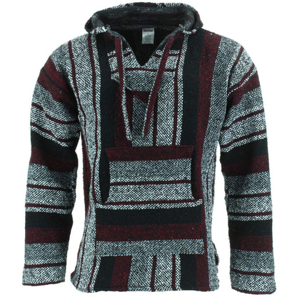 Siesta Mexican Baja Jerga Natural and Black Hooded Hippie top