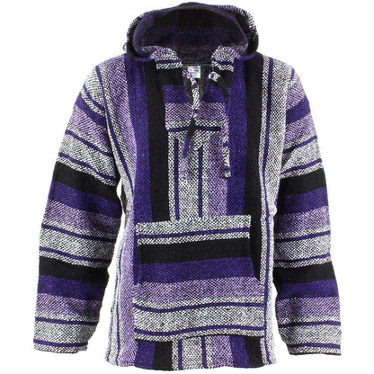 Siesta Mexican Baja Jerga Natural and Black Hooded Hippie top