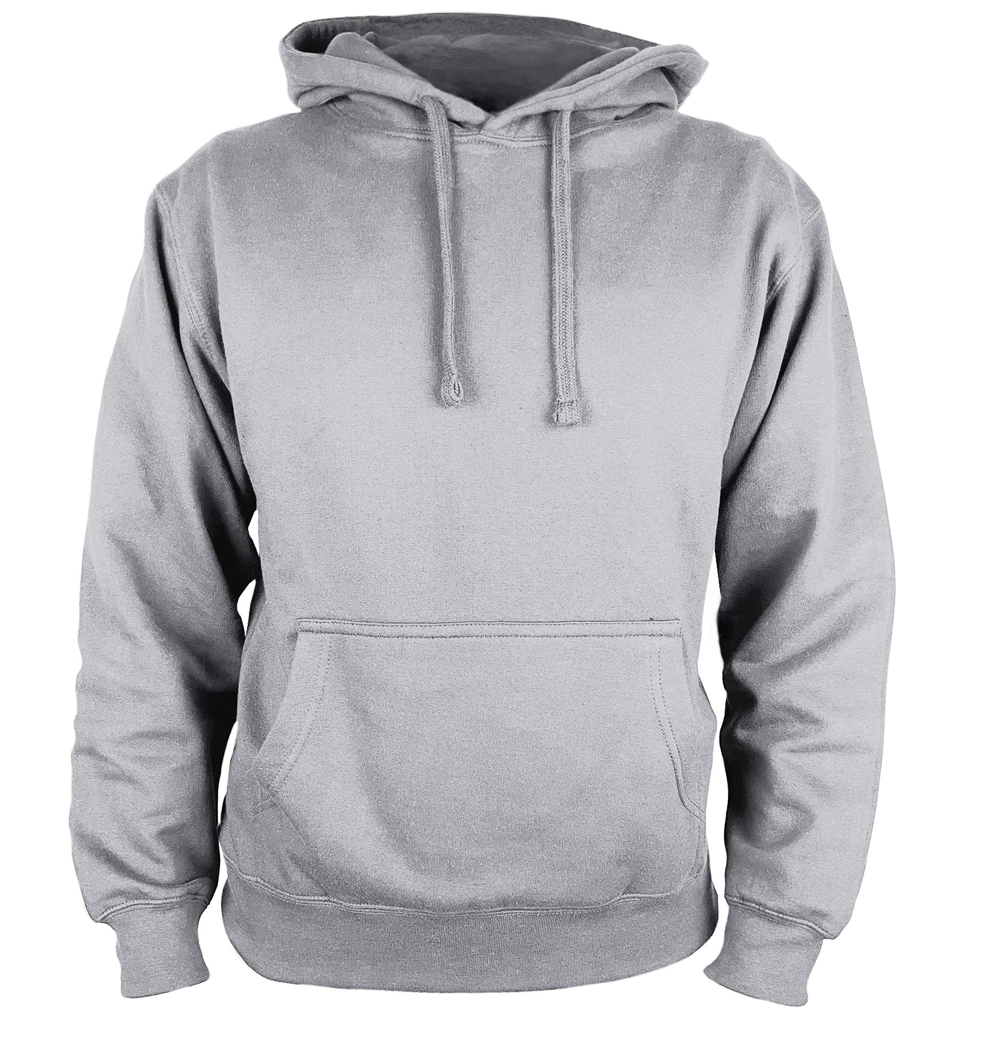 Martes | Mens Plain long sleeve Hoodie Fleece Pull-Over | Soft and comfy Adult Top Sweatshirt Hoodies | Work and longe wear | Non-zip Up | Uni-Sex | 80% Cotton 20% Polyester | Heather Grey