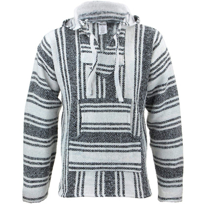 Siesta Mexican Baja Jerga Natural and Black Hooded Hippie top