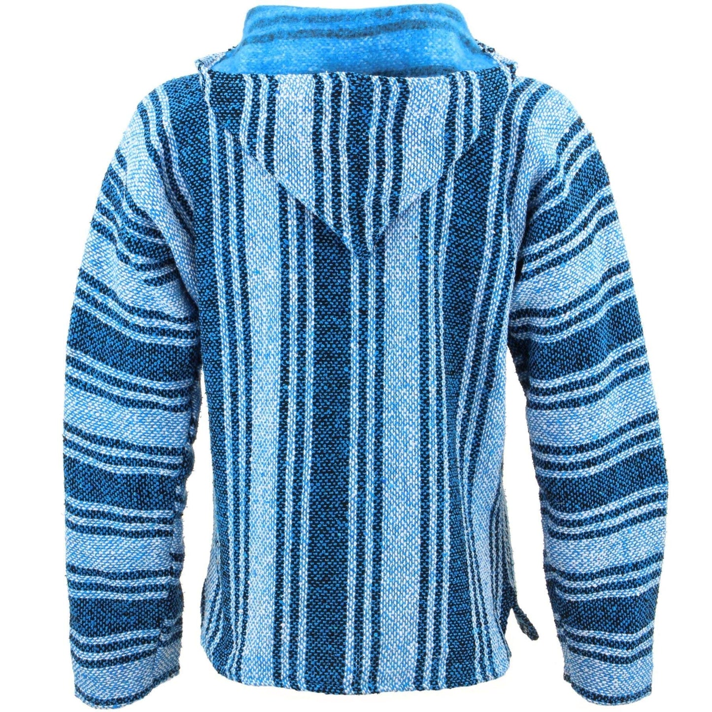 Siesta Mexican Baja Jerga Natural and Black Hooded Hippie top