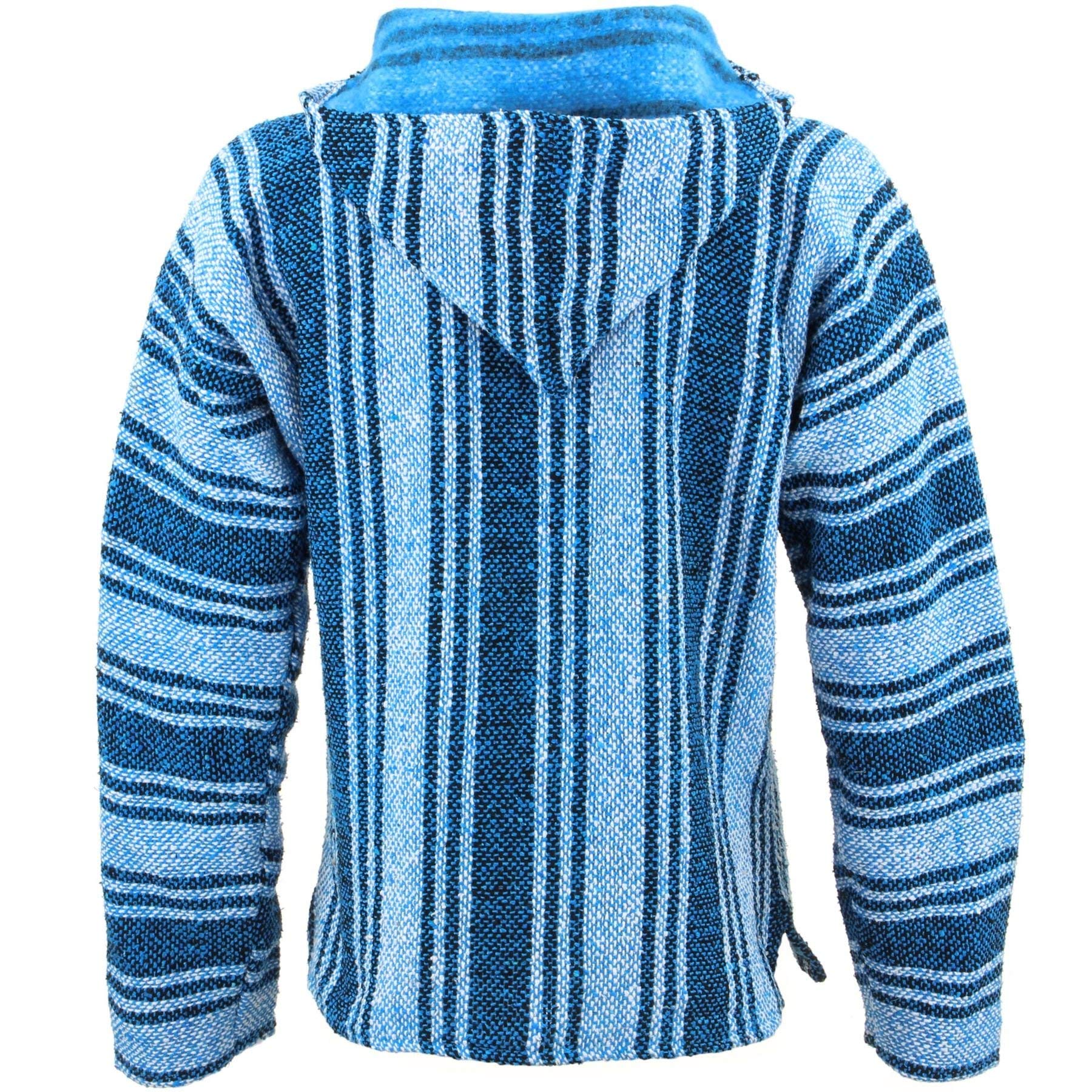 Siesta Mexican Baja Jerga Natural and Black Hooded Hippie top