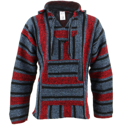 Siesta Mexican Baja Jerga Natural and Black Hooded Hippie top